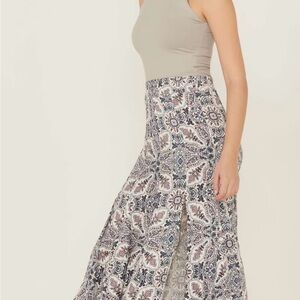 Idyllwind Blue and White Paisley Maxi Skirt